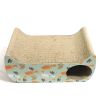 Cat Shape Kitten Lounge Cardboard Scratcher with Catnip Cat Scratch Board Cat Scratch Post Scratching Board - multi-colored