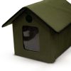 Outdoor Kitty House Cat Shelter (Unheated) Olive/Olive 19 X 22 X 17 Inches - Unheated-Gray