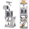 51" Cat Tree with Hammock and Scratching Post Tower - Light Gray