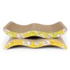 Wave Curved Cat Scratcher Cardboard for Little Cats and Dogs Corrugated Scratching Pad with Catnip Cat Cardboard Sofa Lounge Wave - cardboard