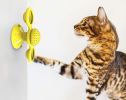 Pet Life 'Windmill' Rotating Suction Cup Spinning Cat Toy - Yellow