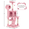 51" Cat Tree with Hammock and Scratching Post Tower - Pink