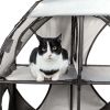 Pet Life Kitty-Play Obstacle Travel Collapsible Soft Folding Pet Cat House - Grey, Black