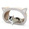 Cat scratcher cat toy corrugated cardboard cute cat head shape XH - wood color