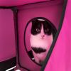 Pet Life Kitty-Play Obstacle Travel Collapsible Soft Folding Pet Cat House - Pink, Black