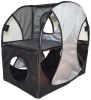 Pet Life Kitty-Play Obstacle Travel Collapsible Soft Folding Pet Cat House - Grey, Black