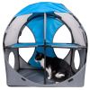 Pet Life Kitty-Play Obstacle Travel Collapsible Soft Folding Pet Cat House - Blue, Grey