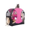 Pet Life Kitty-Play Obstacle Travel Collapsible Soft Folding Pet Cat House - Pink, Black