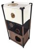 Pet Life Kitty-Square Obstacle Soft Folding Sturdy Play-Active Travel Collapsible Travel Pet Cat House Furniture - Khaki, Brown