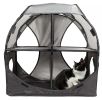 Pet Life Kitty-Play Obstacle Travel Collapsible Soft Folding Pet Cat House - Grey, Black