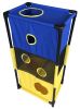 Pet Life Kitty-Square Obstacle Soft Folding Sturdy Play-Active Travel Collapsible Travel Pet Cat House Furniture - Blue, Yellow