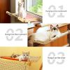 Mewoofun 5 Color Cat Pet Window Wooden Component Bed Hanging Cotton Canvas - yellow