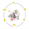 Cat Teaser Toy Feather Toy Cat Tumbler Teasing Ball with Bell Interactive Toy - Blue