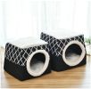 Pet Cat Bed Cube Indoor Cats House, Warm Small Kitten Nest Collapsible Cat Cave Cute Sleeping Mat Comfortable Cushion Cats Bed - XL