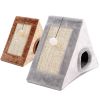 Portable Pet Scratcher Foldable Sisal Triangle Climbing Pad Cat Fur Climbing Frame - brown - Small