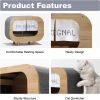 Mewoofun Wood Indoor Cat Shelter Furniture Large Cat House Cat Condo TV Cat Bed - QM010