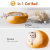 MewooFun Trendy Felt Cat Bed Cave Round Nest Wool Bed Gray for Cats and Kittens - WP057