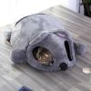 Indoor Cats Bed Mouse Shape Tunnel Cave, Winter Warm Pet Cat House Pet Nest Cat Tunnel Bed, Windproof Comfortable Soft Pets Cat Sleeping Pod - gray