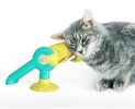 Pet Track Ball Cat Behavioral Training Toy Scratcher Interactive Toy Wall or Desktop Mount - Yellow