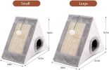 Portable Pet Scratcher Foldable Sisal Triangle Climbing Pad Cat Fur Climbing Frame - gray - Small