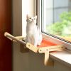 Mewoofun 5 Color Cat Pet Window Wooden Component Bed Hanging Cotton Canvas - orange