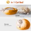 MewooFun Trendy Felt Cat Bed Cave Round Nest Wool Bed Gray for Cats and Kittens - WP054