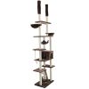 Roypet Adjustable 94.4"-101.2" Luxury Cat Furniture Floor-to-Ceil Cat Trees with Fixing Tool - coffee