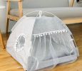 Washable Pet Puppy Kennel Dog Cat Tent, Pet Tent Bed, Pet Teepee Dog Cat Bed with Canopy, Pet Bed, Portable Foldable Durable Pet Tent - Medium