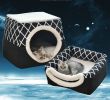 Pet Cat Bed Cube Indoor Cats House, Warm Small Kitten Nest Collapsible Cat Cave Cute Sleeping Mat Comfortable Cushion Cats Bed - XL