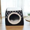 Pet Cat Bed Cube Indoor Cats House, Warm Small Kitten Nest Collapsible Cat Cave Cute Sleeping Mat Comfortable Cushion Cats Bed - XL