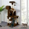 51" Cat Tree with Hammock and Scratching Post Tower - Brown