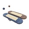 Cat Toy Scratcher with Ball Interactive Durable Kitty Seesaw Scratching Pad Pet Scratch Sofa Bed for Small Medium Cats - brown