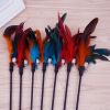 Cat Wand Stick Toy Color Vary Feather with Bell Teaser and Exerciser for Cat and Kitten - feather