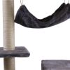 Roypet Adjustable 94.4"-101.2" Luxury Cat Furniture Floor-to-Ceil Cat Trees with Fixing Tool - Grey