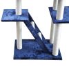 Roypet Adjustable 94.4"-101.2" Luxury Cat Furniture Floor-to-Ceil Cat Trees with Fixing Tool - Darkblue