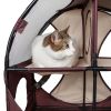 Pet Life Kitty-Play Obstacle Travel Collapsible Soft Folding Pet Cat House - Khaki, Brown