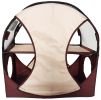 Pet Life Kitty-Play Obstacle Travel Collapsible Soft Folding Pet Cat House - Khaki, Brown