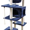 Roypet Adjustable 94.4"-101.2" Luxury Cat Furniture Floor-to-Ceil Cat Trees with Fixing Tool - Darkblue