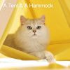 Mewoofun Pet Portable Folding Tent Cat Hammock House Easy Assembly for Dog Cat - yellow