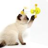 Cat Pet Toy Spinning Ball Feather 360 Free Rotating, Multifunctional Rotating Turntable Spring Man Cat Toy, Interactive Feather & Suction Cup - yellow