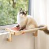 Mewoofun 5 Color Cat Pet Window Wooden Component Bed Hanging Cotton Canvas - pink