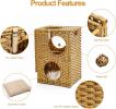 MEWOOFUNCat House Wicker Cat Bed for Indoor Cats Woven Rattan Cat Condos Outdoor - brown