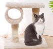 Cat Natural Sisal Scratching Post for Kitten Small Cats Activity Platform Interactive Playground - beige