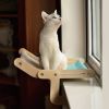 Mewoofun 5 Color Cat Pet Window Wooden Component Bed Hanging Cotton Canvas - blue