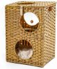 MEWOOFUNCat House Wicker Cat Bed for Indoor Cats Woven Rattan Cat Condos Outdoor - brown