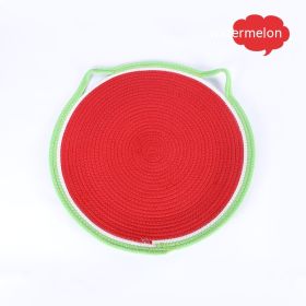 Cat Mat Four Seasons Universal Cushion Round (Option: Diameter 50cm-Watermelon Mat)