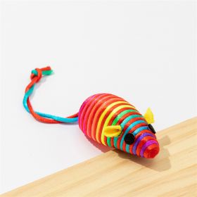 Pet Cat Toy Color Winding Little Mouse (Option: Rainbow Rope Mouse)