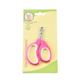 Pet Cat Round Hole Limit Nail Scissors (Option: Rose White)