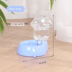 Automatic Pet Feeder Cat Rice Bowl (Option: Blue Mushroom Water Fountain)