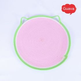 Cat Mat Four Seasons Universal Cushion Round (Option: Diameter 50cm-Guava Fruit Mat)